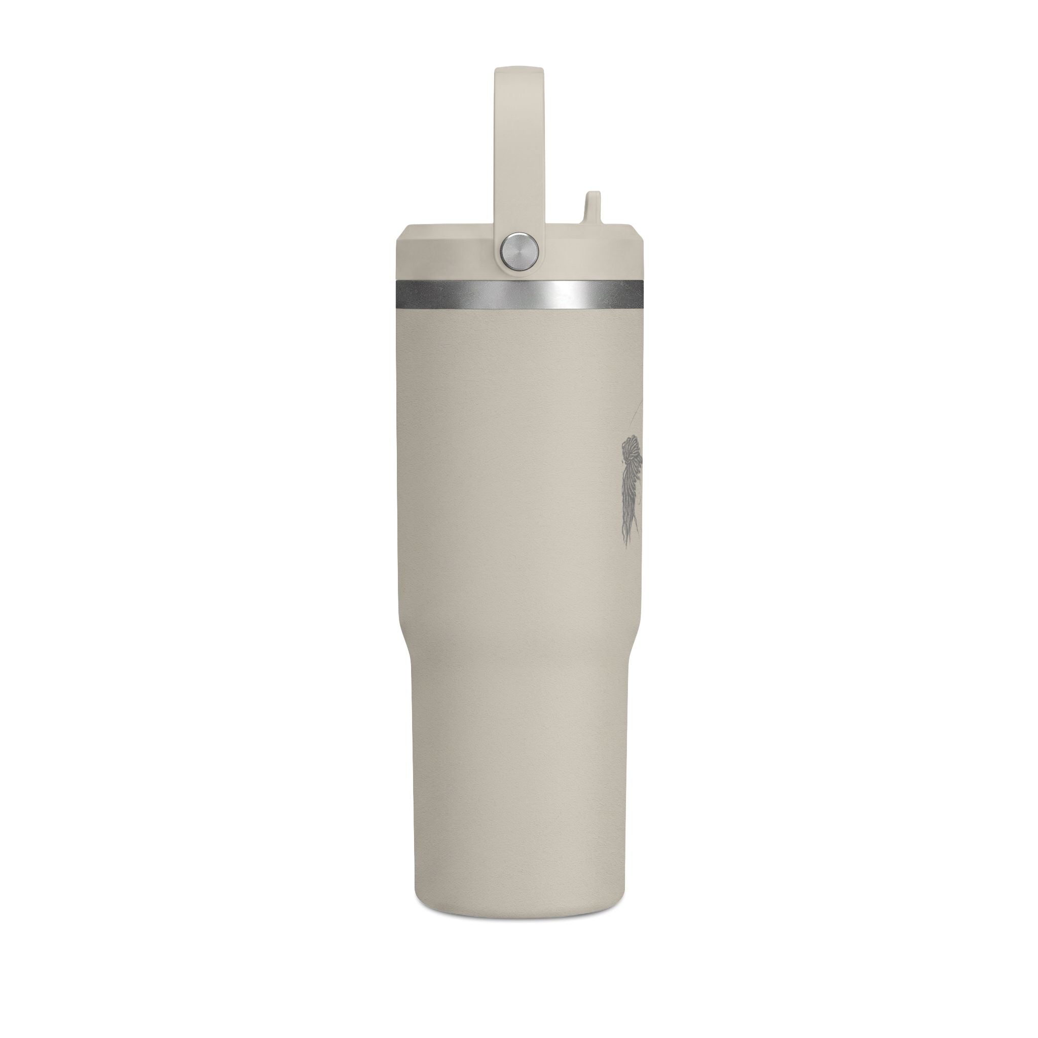 Nomad 32oz Insulated Tumbler — Travel Water Bottle with Handle (Minimalist Beige)
